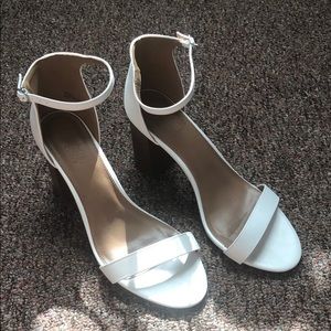 White and brown heels